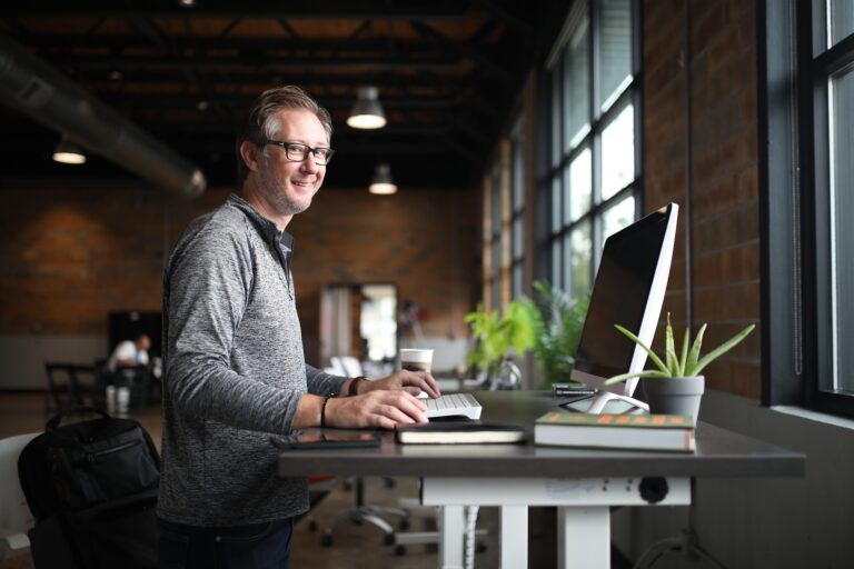 businessman working at his desk