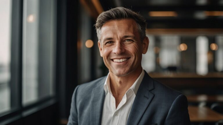 Confident and happy entrepreneur