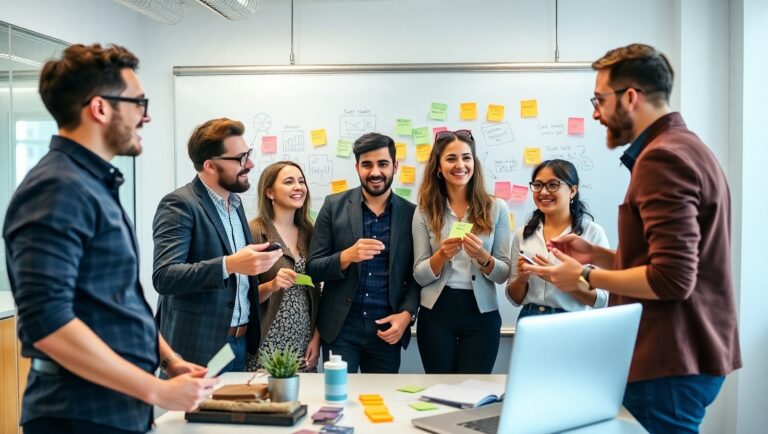 team of business professionals brainstorming