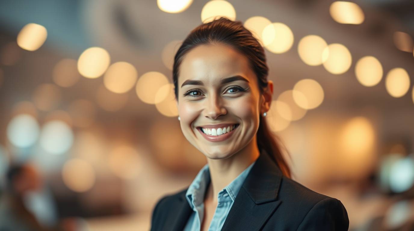 businesswoman smiling