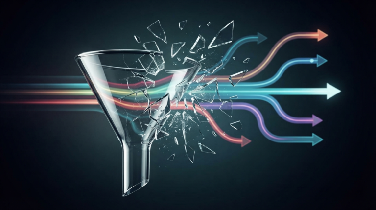 Old, traditional sales funnel shattering