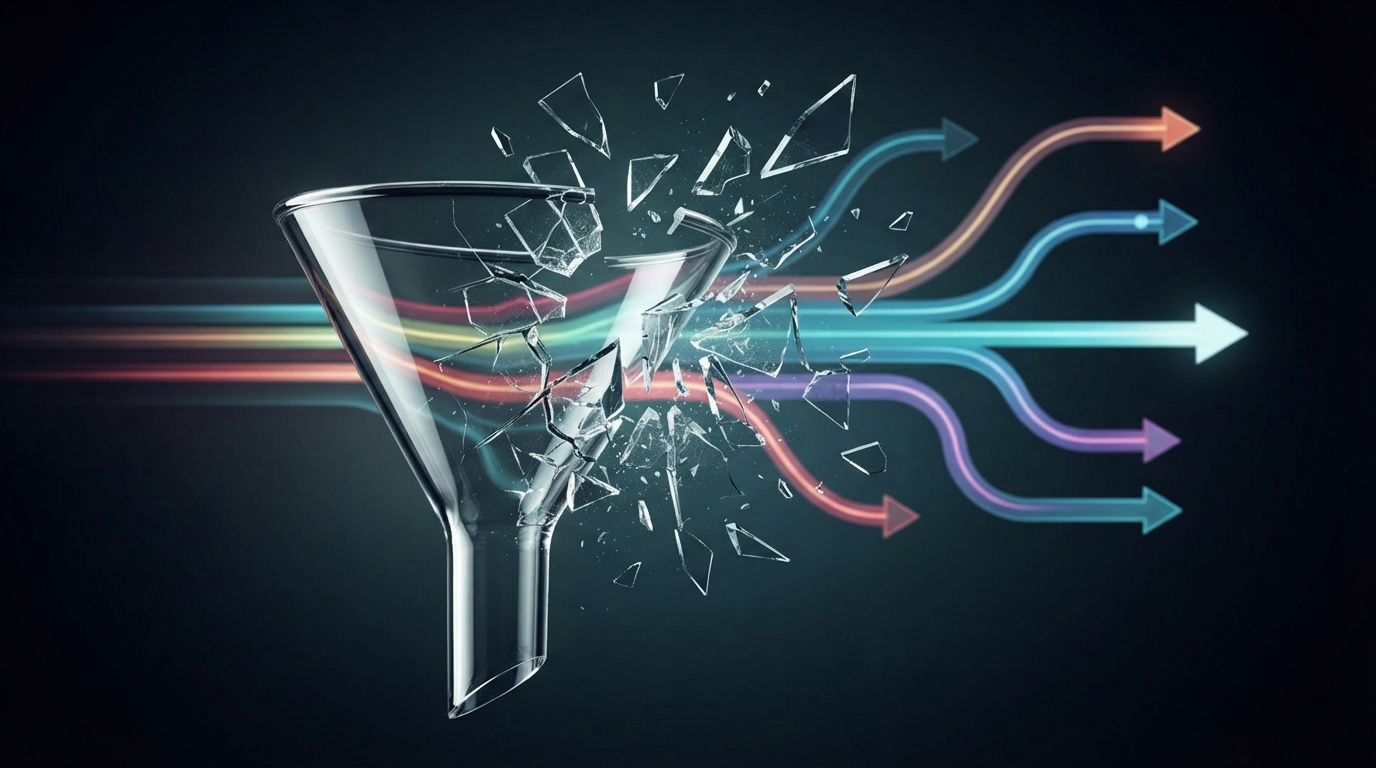 Old, traditional sales funnel shattering